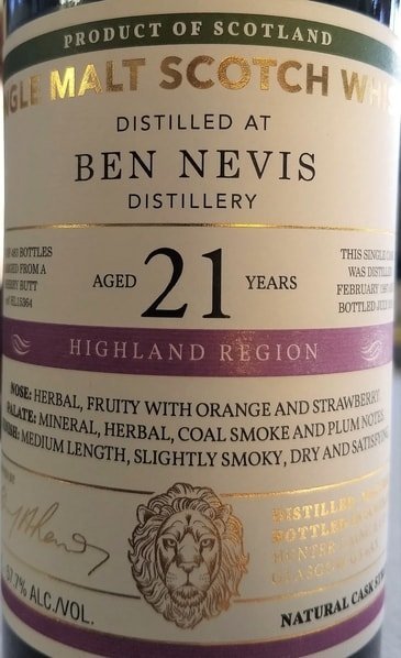 ben nevis 21 front label