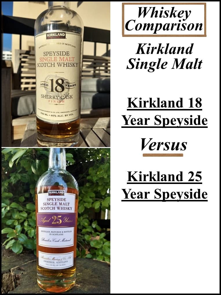 kirkland 18 Year vs 25 Year Speyside comparison