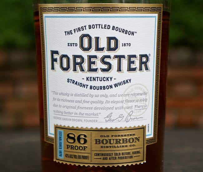 old forester 86 proof bourbon label
