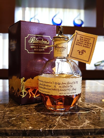 Blanton's red single barrel bourbon