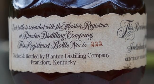 blanton's red 1993 bottle number