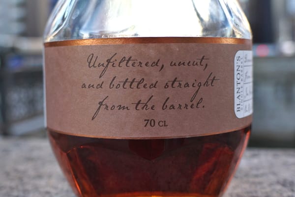 blanton's straight from the barrel uncut unfiltered label