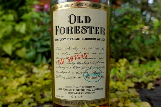 old forester 86 proof 1980s closeup