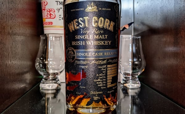 west cork single malt single cask rye finish irish whiskey front label
