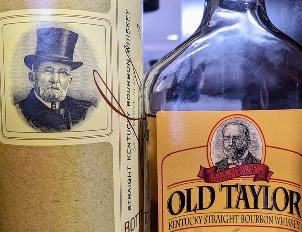 old taylor bourbon face both bottles