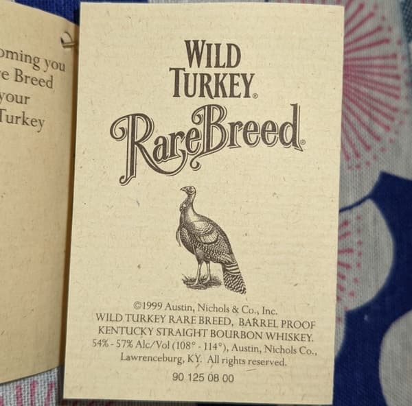 wild turkey wt 01 99 2001 label 7