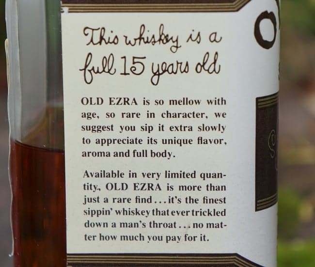 old ezra 15 year side label 2