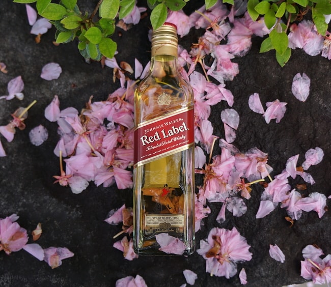 johnnie walker red label flowers