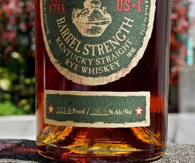 michters barrel strength rye abv compressed