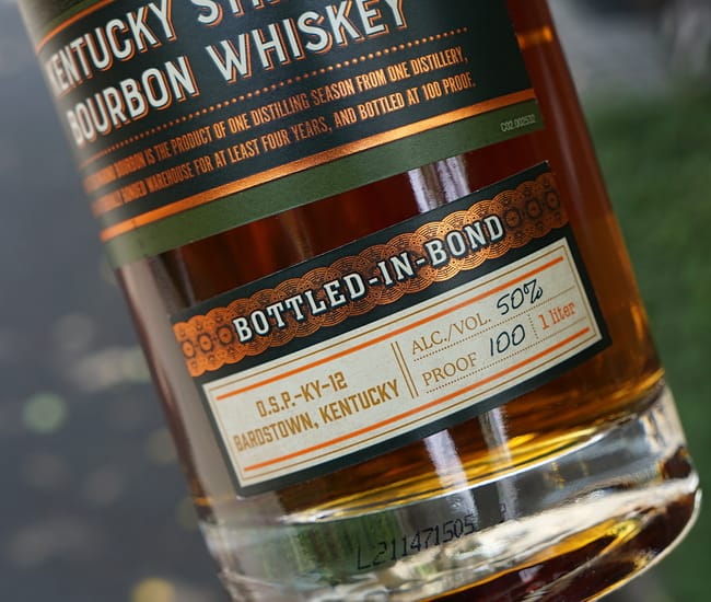 kirkland bottled in bond front label review