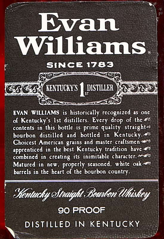 evan williams black label back