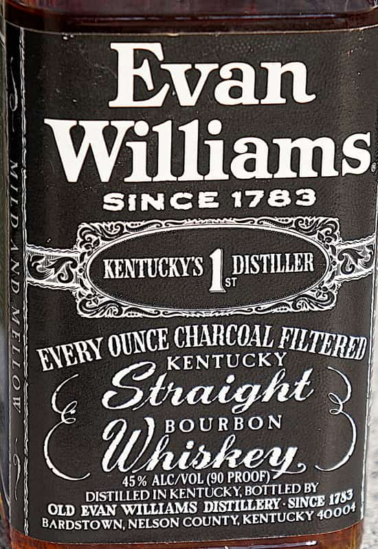 evan williams black label front label