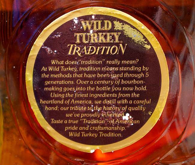 wild turkey tradition 101 back label