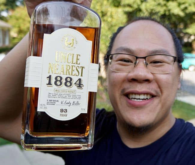 Uncle Nearest 1884 whiskey selfie