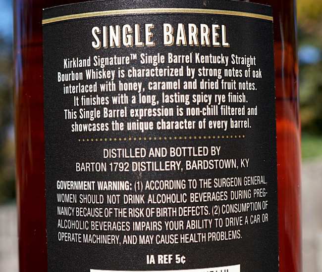 kirkland single barrel back