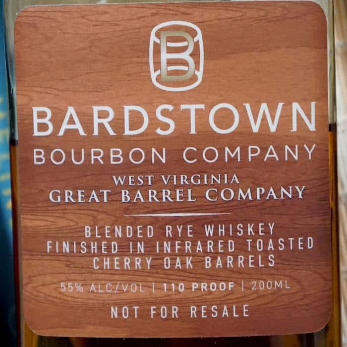 bardstown bourbon west virginia great barrel company rye front