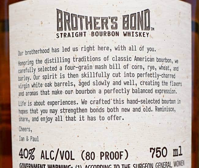 brothers bond bourbon back