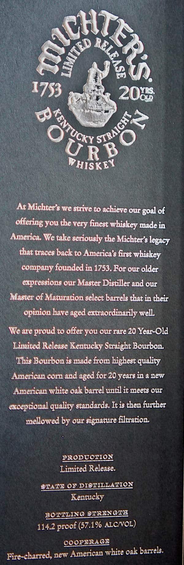 Michter's 20 Year bourbon review full