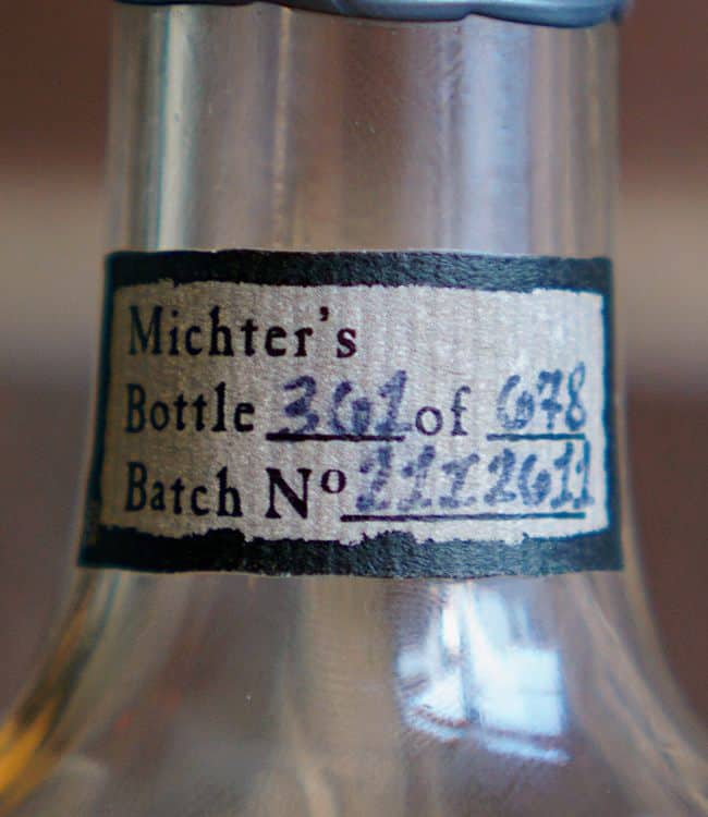 Michter's 20 Year bourbon review neck