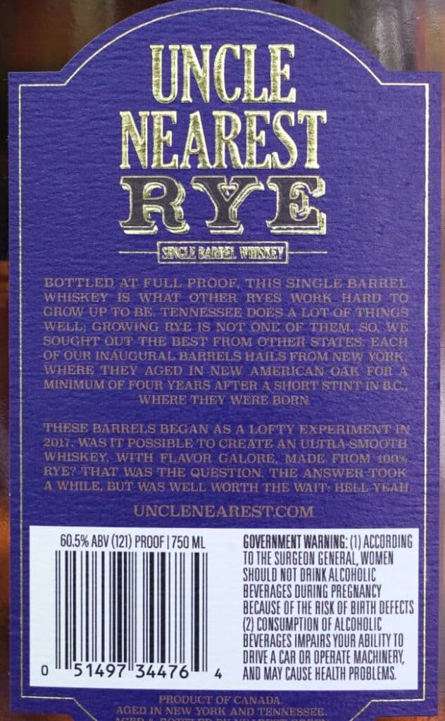 Uncle Nearest Single Barrel Rye Review [In Depth] The Whiskey Shelf