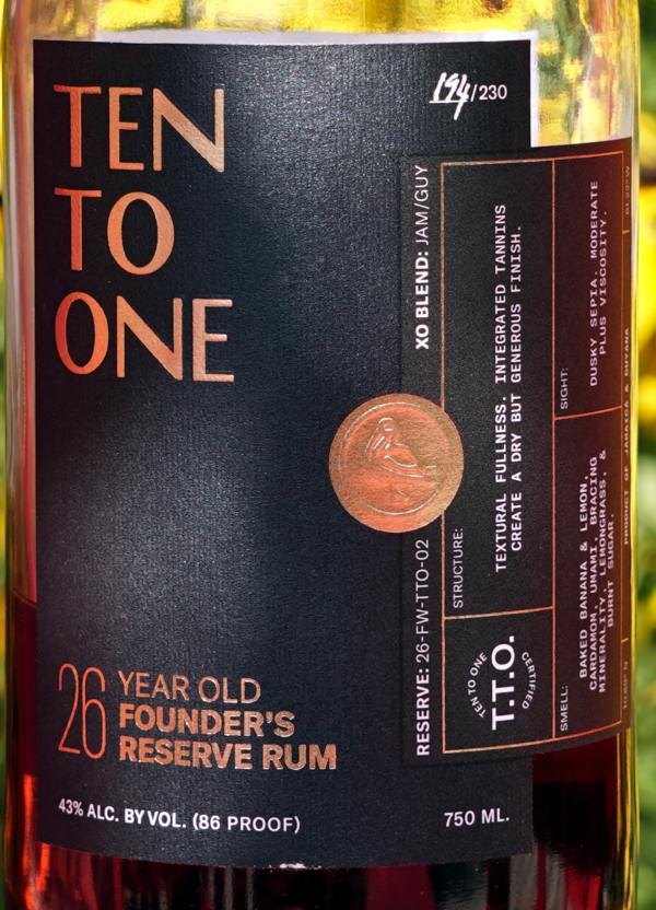 ten to one founder's reserve front