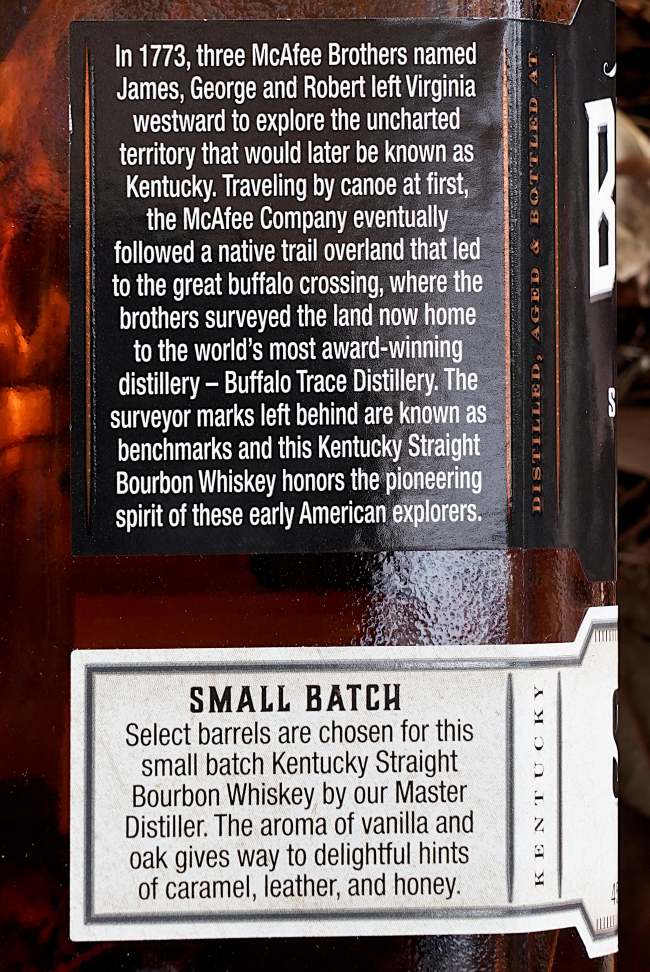 Benchmark Small Batch Bourbon side 2