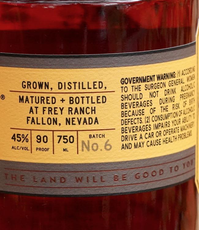 Frey Ranch Bourbon side 1