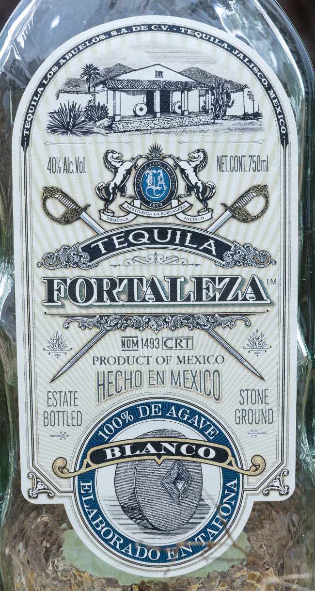 fortaleza blanco tequila front
