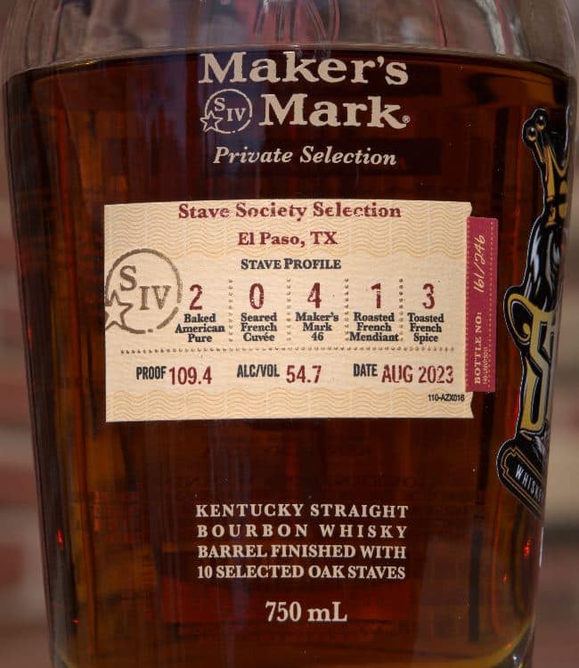 Maker's Mark Private Select El Paso Stave Society front