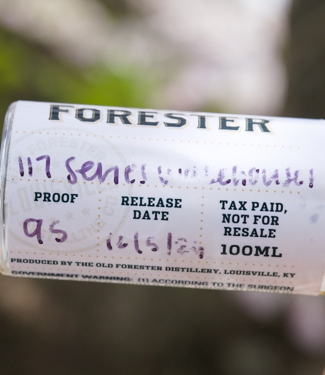 old forester series 117 warehouse sample bottle comp