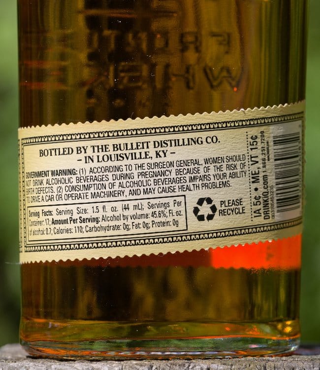 bulleit 10 year bourbon back