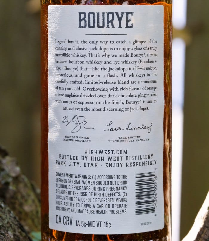 high west bourye 10 year 2025 back